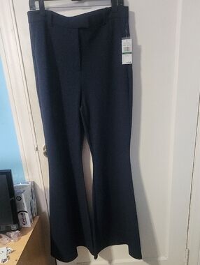 Michael Kors Navy Boot-Cut Dress Pants